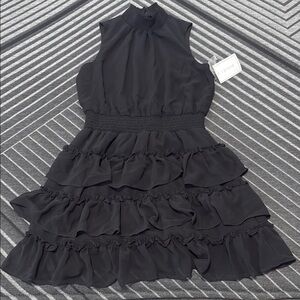1. State Black Ruffled Sleeveless Dress